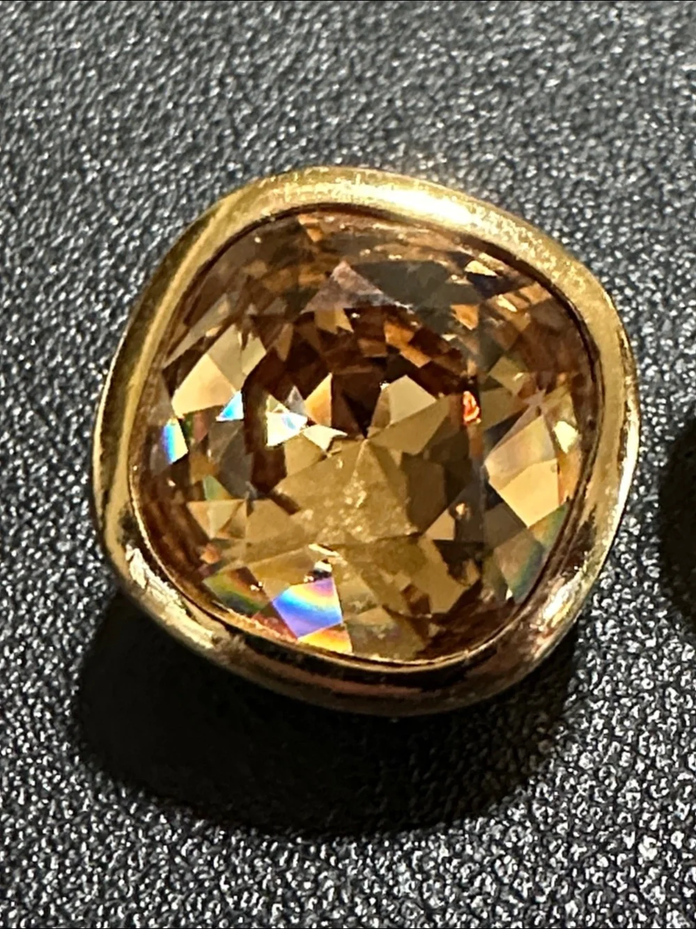 Christian Dior Gold Crystal Vintage Clip On Earrings